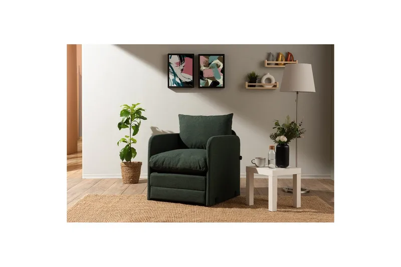 1-istuttava vuodesohva Rubby Vihreä - Vihreä - Huonekalut - Tuoli & nojatuoli - Nojatuoli & lepotuoli - Vuodetuoli