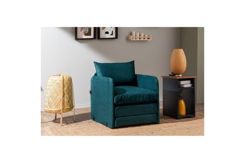 1-istuttava vuodesohva Rubby Petroli vihreä - Petroli vihreä - Huonekalut - Tuoli & nojatuoli - Nojatuoli & lepotuoli - Vuodetuoli