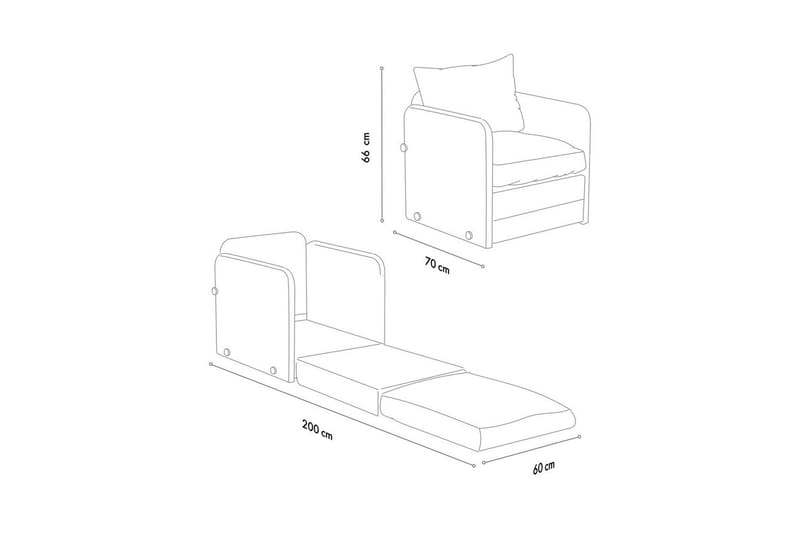1-istuttava vuodesohva Rubby Petroli vihreä - Petroli vihreä - Huonekalut - Tuoli & nojatuoli - Nojatuoli & lepotuoli - Vuodetuoli
