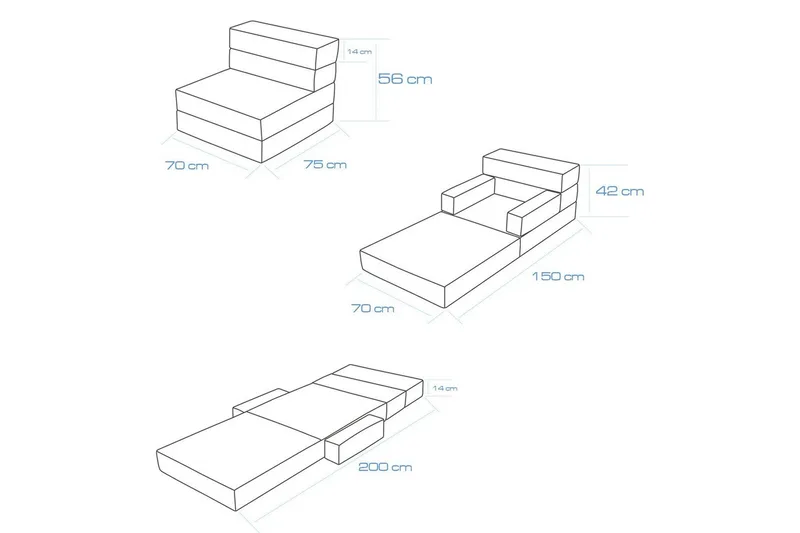 1-istuttava vuodesohva Yoraemere Harmaa - Vaaleanharmaa - Huonekalut - Tuoli & nojatuoli - Nojatuoli & lepotuoli - Vuodetuoli