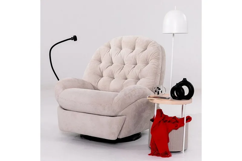 Adesis Sähköinen recliner-nojatuoli - Kermanvalkoinen - Huonekalut - Tuoli & nojatuoli - Nojatuoli & lepotuoli - Mekanismituoli