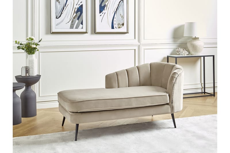 Allier Lepotuoli 150 cm Oikealta - Beige/Musta - Huonekalut - Tuoli & nojatuoli - Nojatuoli & lepotuoli - Makuutuoli & divaanituoli