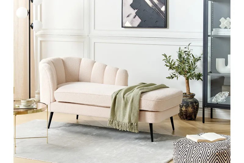 Allier Lepotuoli 150 cm Vasemmalta - Beige/Musta - Huonekalut - Tuoli & nojatuoli - Nojatuoli & lepotuoli - Makuutuoli & divaanituoli