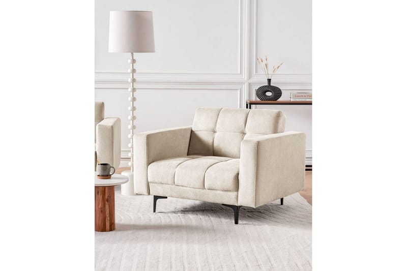 Nojatuoli Alnes Beige/musta - Beige/musta - Huonekalut - Tuoli & nojatuoli - Nojatuoli & lepotuoli