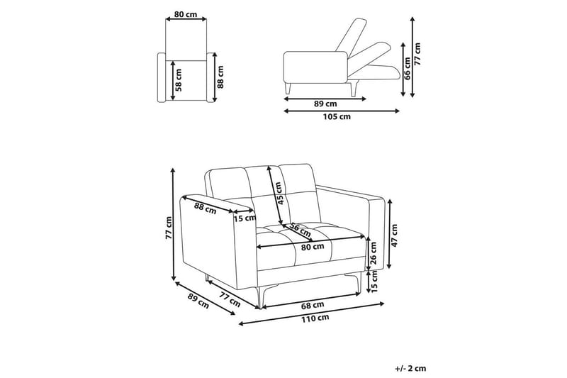 Nojatuoli Alnes Offwhite/Musta - Offwhite/Musta - Huonekalut - Tuoli & nojatuoli - Nojatuoli & lepotuoli