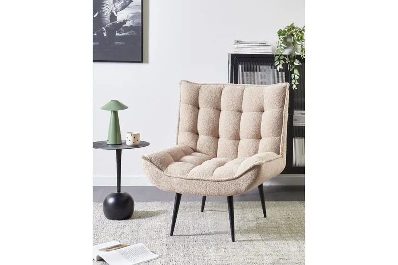 Nojatuoli Alvesta Beige/musta - Beige/musta - Huonekalut - Tuoli & nojatuoli - Nojatuoli & lepotuoli