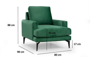 Andary nojatuoli samettia - Smaragdinvihreä - Huonekalut - Tuoli & nojatuoli - Nojatuoli & lepotuoli - Samettinojatuoli