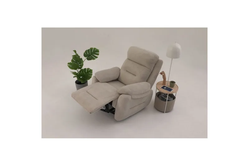 Angola Manuaalinen recliner-nojatuoli - Kermanvalkoinen - Huonekalut - Tuoli & nojatuoli - Nojatuoli & lepotuoli - Mekanismituoli