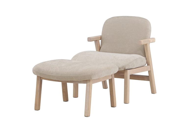 Armchair Venture Home Beige Fåtölj + Ottoman - Huonekalut - Tuoli & nojatuoli - Nojatuoli & lepotuoli