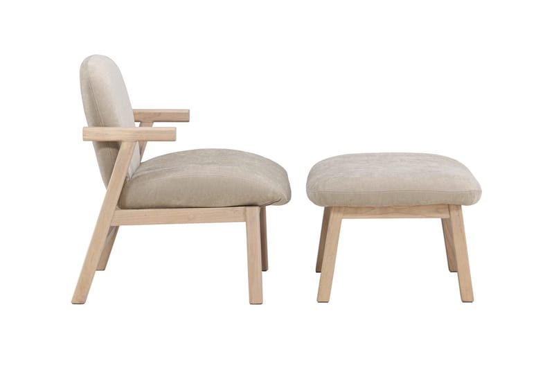 Armchair Venture Home Beige Fåtölj + Ottoman - Huonekalut - Tuoli & nojatuoli - Nojatuoli & lepotuoli