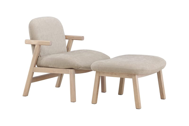 Armchair Venture Home Beige Fåtölj + Ottoman - Huonekalut - Tuoli & nojatuoli - Nojatuoli & lepotuoli