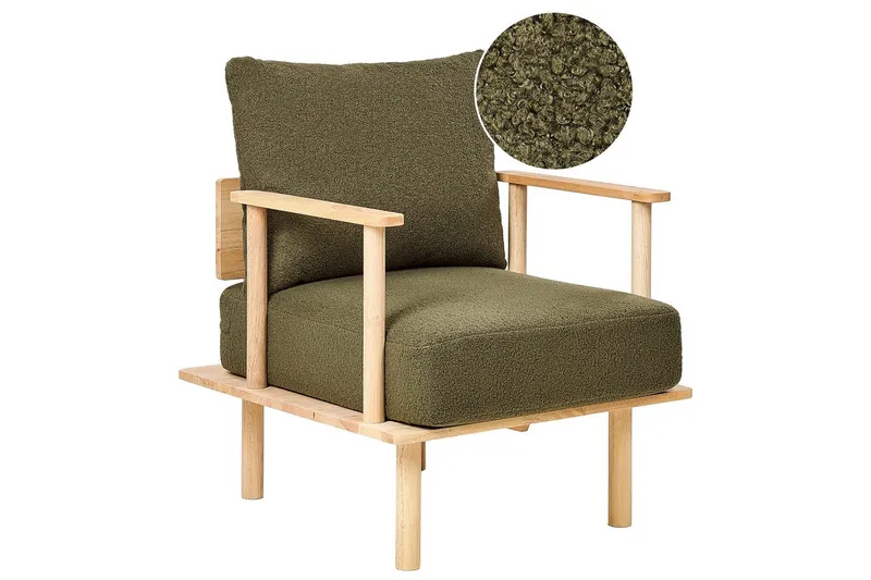 Nojatuoli Asker, Vihreä, vaalea puu