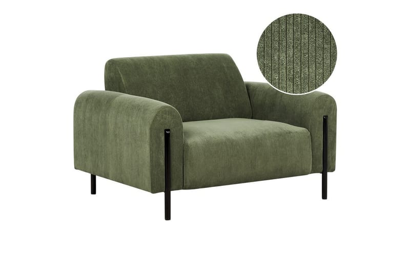 Nojatuoli Askim - Oliivinvihreä, Musta/manchesterkangas - Huonekalut - Tuoli & nojatuoli - Nojatuoli & lepotuoli
