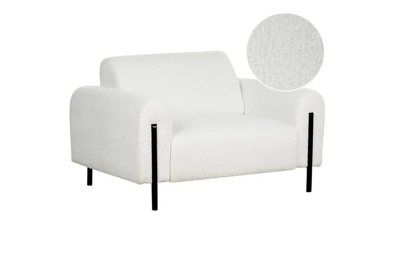 Nojatuoli Askim, Valkoinen, Musta/Bouclé