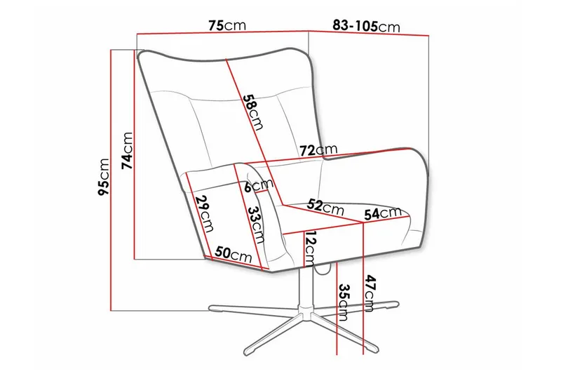 Carney Fåtölj Black - Huonekalut - Tuoli & nojatuoli - Nojatuoli & lepotuoli