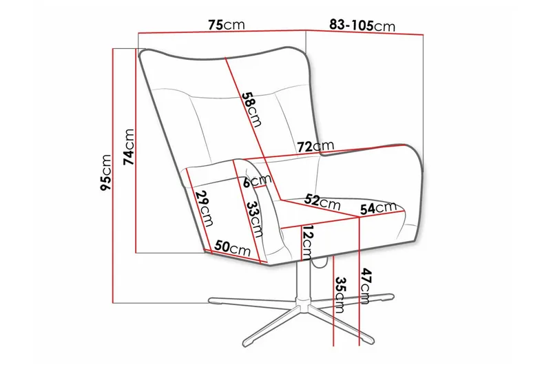 Carney Fåtölj Dark blue - Huonekalut - Tuoli & nojatuoli - Nojatuoli & lepotuoli