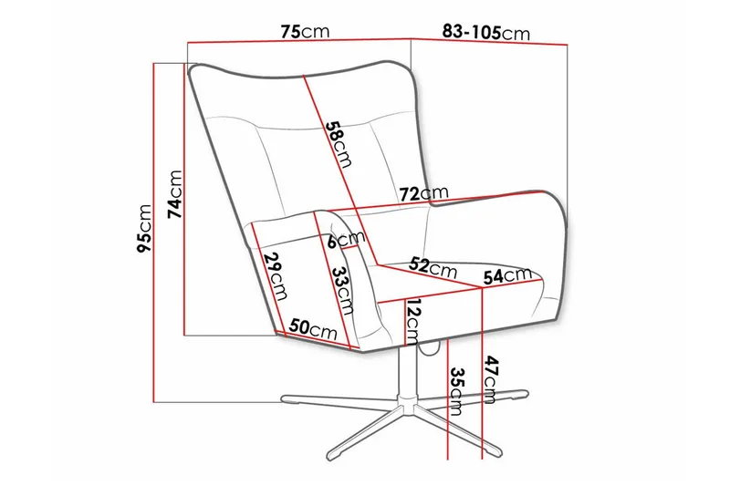 Carney Fåtölj Grey - Huonekalut - Tuoli & nojatuoli - Nojatuoli & lepotuoli