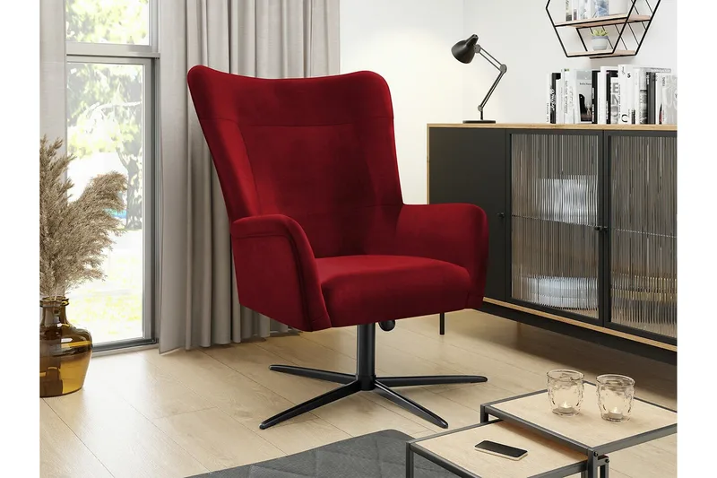 Carney Fåtölj Red - Huonekalut - Tuoli & nojatuoli - Nojatuoli & lepotuoli