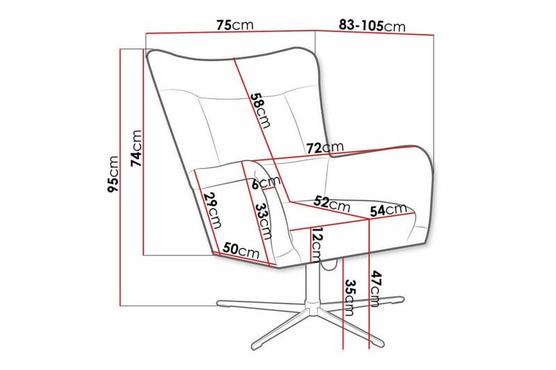 Carney Fåtölj Pink/Black - Huonekalut - Tuoli & nojatuoli - Nojatuoli & lepotuoli