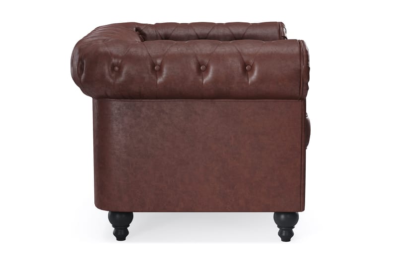 Chesterfield Lyx suuri mukava syvä keinonahkanojatuoli olohuoneeseen - Tummanruskea PU - Huonekalut - Tuoli & nojatuoli - Nojatuoli & lepotuoli - Chesterfield-nojatuolit