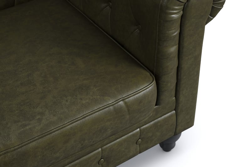 Chesterfield Lyx Suuri mukava syvä nojatuoli olohuoneeseen - Tumman Vihreä PU - Huonekalut - Tuoli & nojatuoli - Nojatuoli & lepotuoli - Chesterfield-nojatuolit
