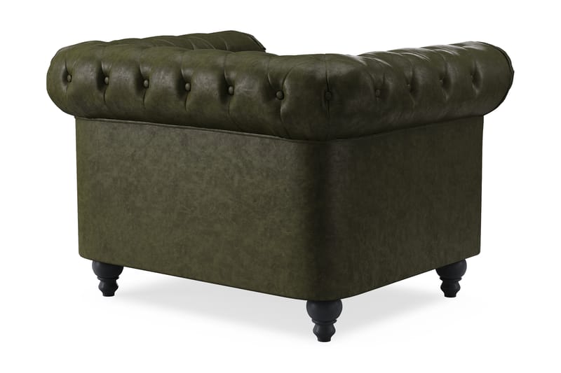 Chesterfield Lyx Suuri mukava syvä nojatuoli olohuoneeseen - Tumman Vihreä PU - Huonekalut - Tuoli & nojatuoli - Nojatuoli & lepotuoli - Chesterfield-nojatuolit