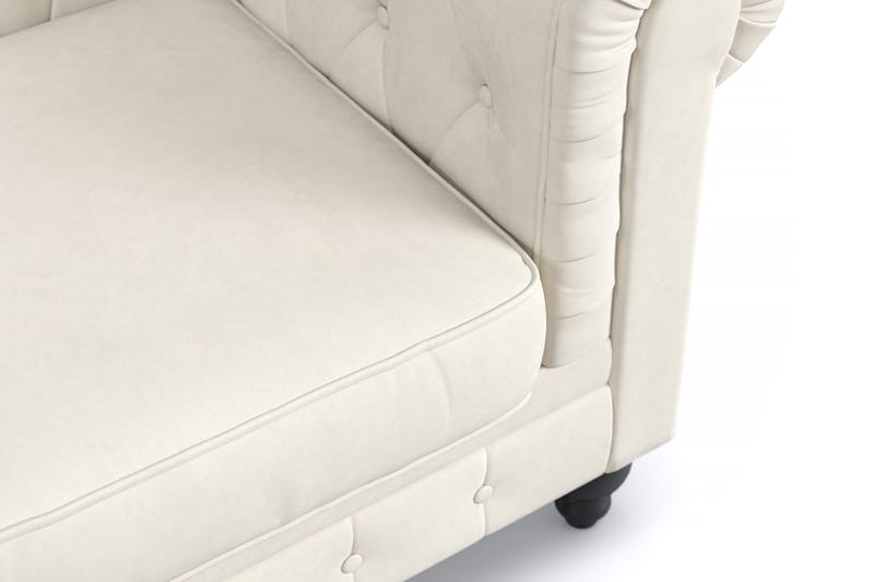 Chesterfield Lyx suuri mukava syvä samettinojatuoli – Nojatuoli olohuoneeseen - Beige Sametti - Huonekalut - Tuoli & nojatuoli - Nojatuoli & lepotuoli - Chesterfield-nojatuolit