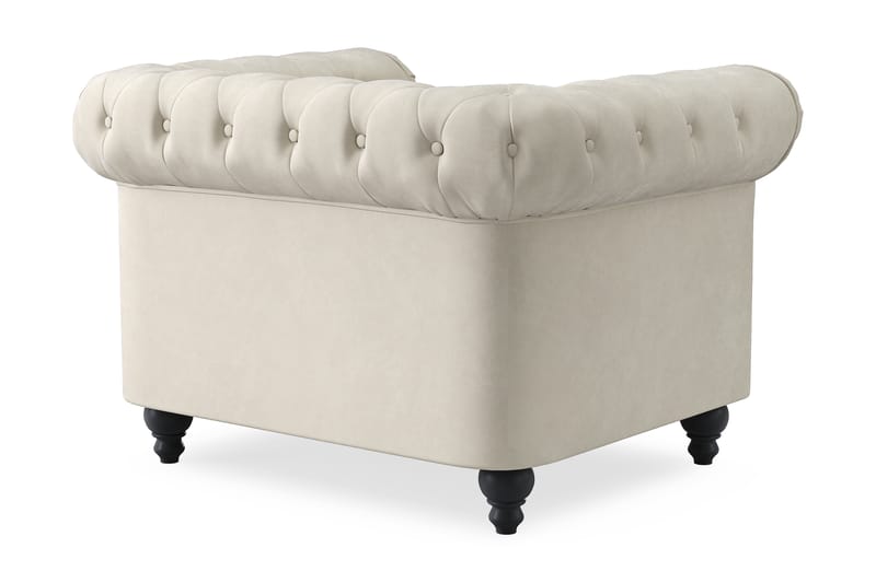 Chesterfield Lyx suuri mukava syvä samettinojatuoli – Nojatuoli olohuoneeseen - Beige Sametti - Huonekalut - Tuoli & nojatuoli - Nojatuoli & lepotuoli - Chesterfield-nojatuolit