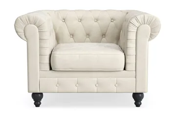Chesterfield Lyx suuri mukava syvä samettinojatuoli – Nojatuoli olohuoneeseen - Beige - Huonekalut - Tuoli & nojatuoli - Nojatuoli & lepotuoli - Chesterfield-nojatuolit
