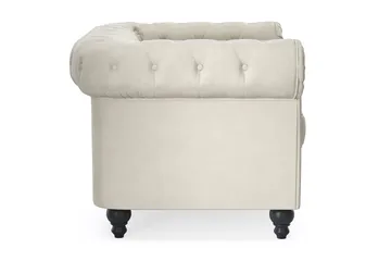 Chesterfield Lyx suuri mukava syvä samettinojatuoli – Nojatuoli olohuoneeseen - Beige - Huonekalut - Tuoli & nojatuoli - Nojatuoli & lepotuoli - Chesterfield-nojatuolit