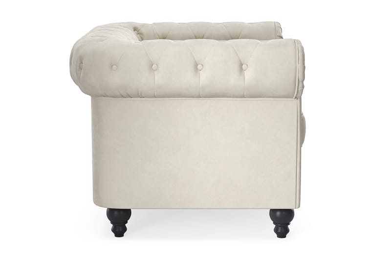 Chesterfield Lyx suuri mukava syvä samettinojatuoli – Nojatuoli olohuoneeseen - Beige - Huonekalut - Tuoli & nojatuoli - Nojatuoli & lepotuoli - Chesterfield-nojatuolit