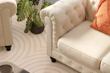 Chesterfield Lyx suuri mukava syvä samettinojatuoli – Nojatuoli olohuoneeseen - Beige - Huonekalut - Tuoli & nojatuoli - Nojatuoli & lepotuoli - Chesterfield-nojatuolit