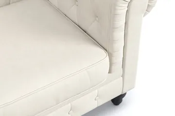 Chesterfield Lyx suuri mukava syvä samettinojatuoli – Nojatuoli olohuoneeseen - Beige - Huonekalut - Tuoli & nojatuoli - Nojatuoli & lepotuoli - Chesterfield-nojatuolit