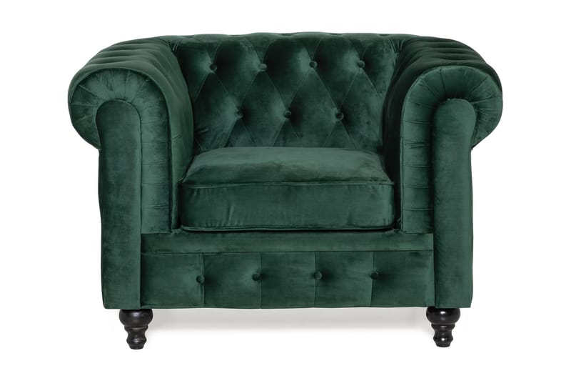 Chesterfield Lyx Suuri mukava syvä sametilla verhoiltu nojatuoli – Nojatuoli olohuoneeseen - Huonekalut - Tuoli & nojatuoli - Nojatuoli & lepotuoli - Chesterfield-nojatuolit