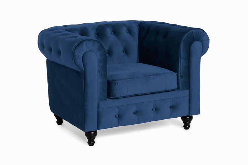 Chesterfield Lyx Suuri mukava syvä sametilla verhoiltu nojatuoli – Nojatuoli olohuoneeseen - Huonekalut - Tuoli & nojatuoli - Nojatuoli & lepotuoli - Chesterfield-nojatuolit