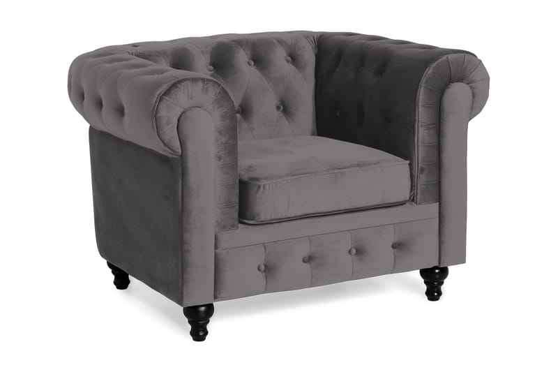 Chesterfield Lyx Suuri mukava syvä sametilla verhoiltu nojatuoli – Nojatuoli olohuoneeseen - Huonekalut - Tuoli & nojatuoli - Nojatuoli & lepotuoli - Chesterfield-nojatuolit