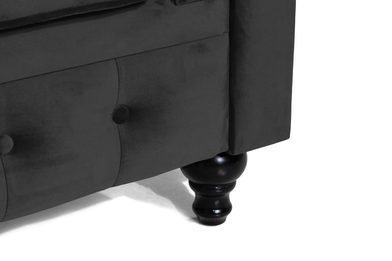 Chesterfield Lyx suuri mukava syvä samettinojatuoli – Nojatuoli olohuoneeseen - Musta - Huonekalut - Tuoli & nojatuoli - Nojatuoli & lepotuoli - Chesterfield-nojatuolit
