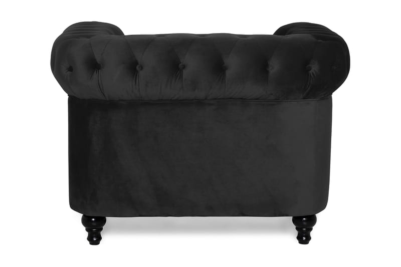 Chesterfield Lyx suuri mukava syvä samettinojatuoli – Nojatuoli olohuoneeseen - Musta - Huonekalut - Tuoli & nojatuoli - Nojatuoli & lepotuoli - Chesterfield-nojatuolit