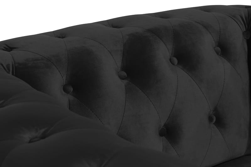 Chesterfield Lyx suuri mukava syvä samettinojatuoli – Nojatuoli olohuoneeseen - Musta - Huonekalut - Tuoli & nojatuoli - Nojatuoli & lepotuoli - Chesterfield-nojatuolit