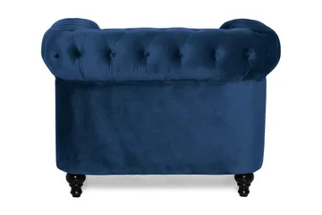 Chesterfield Lyx suuri mukava syvä samettinojatuoli – Nojatuoli olohuoneeseen - Sininen - Huonekalut - Tuoli & nojatuoli - Nojatuoli & lepotuoli - Chesterfield-nojatuolit