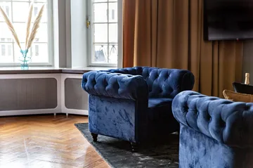 Chesterfield Lyx suuri mukava syvä samettinojatuoli – Nojatuoli olohuoneeseen - Sininen - Huonekalut - Tuoli & nojatuoli - Nojatuoli & lepotuoli - Chesterfield-nojatuolit