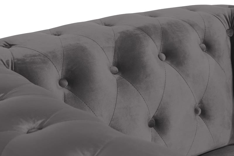 Chesterfield Lyx suuri mukava syvä samettinojatuoli – Nojatuoli olohuoneeseen - Tummanharmaa - Huonekalut - Tuoli & nojatuoli - Nojatuoli & lepotuoli - Chesterfield-nojatuolit