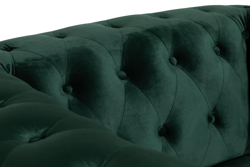 Chesterfield Lyx suuri mukava syvä samettinojatuoli – Nojatuoli olohuoneeseen - Tummanvihreä - Huonekalut - Tuoli & nojatuoli - Nojatuoli & lepotuoli - Chesterfield-nojatuolit