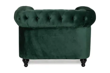 Chesterfield Lyx suuri mukava syvä samettinojatuoli – Nojatuoli olohuoneeseen - Tummanvihreä - Huonekalut - Tuoli & nojatuoli - Nojatuoli & lepotuoli - Chesterfield-nojatuolit