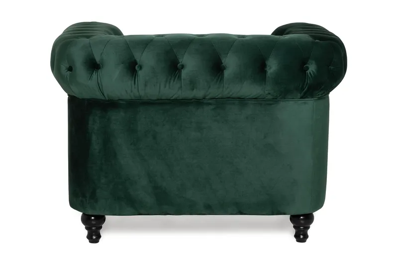 Chesterfield Lyx suuri mukava syvä samettinojatuoli – Nojatuoli olohuoneeseen - Tummanvihreä - Huonekalut - Tuoli & nojatuoli - Nojatuoli & lepotuoli - Chesterfield-nojatuolit