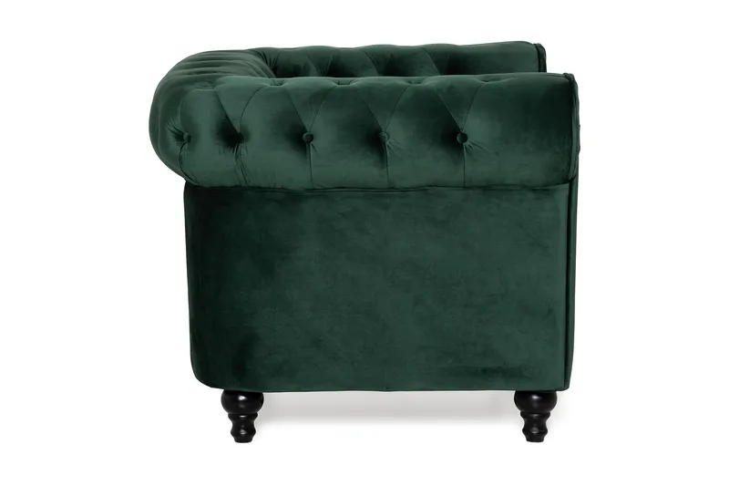 Chesterfield Lyx suuri mukava syvä samettinojatuoli – Nojatuoli olohuoneeseen - Tummanvihreä - Huonekalut - Tuoli & nojatuoli - Nojatuoli & lepotuoli - Chesterfield-nojatuolit