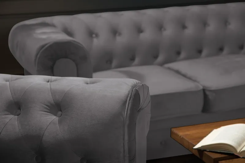 Chesterfield Lyx suuri mukava syvä samettinojatuoli – Nojatuoli olohuoneeseen - Huonekalut - Tuoli & nojatuoli - Nojatuoli & lepotuoli - Chesterfield-nojatuolit