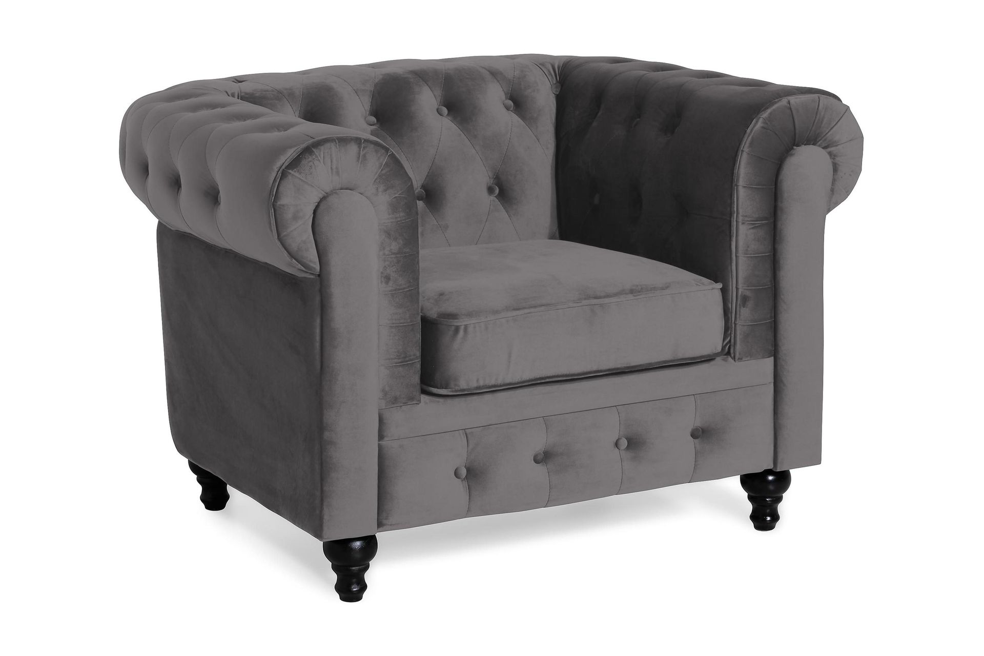 Chesterfield Lyx suuri mukava syvä samettinojatuoli – Nojatuoli olohuoneeseen -