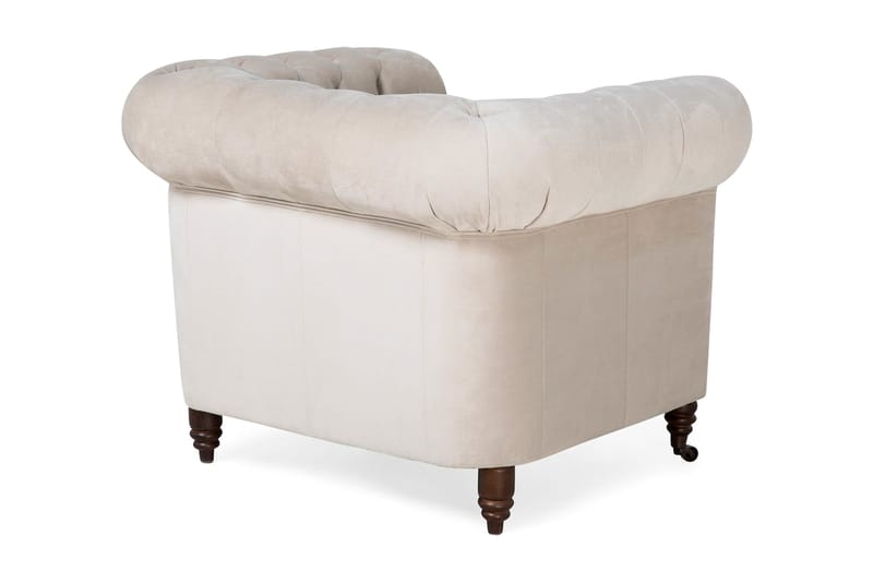 Nojatuoli Chester Deluxe Sametti - Beige - Huonekalut - Tuoli & nojatuoli - Nojatuoli & lepotuoli - Chesterfield-nojatuolit