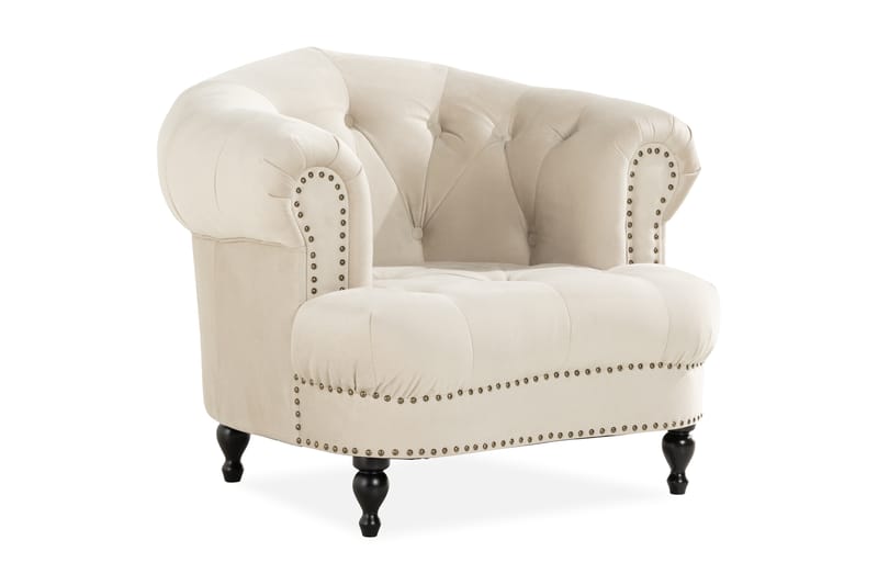 Nojatuoli Petitfils - Beige - Huonekalut - Tuoli & nojatuoli - Nojatuoli & lepotuoli - Chesterfield-nojatuolit